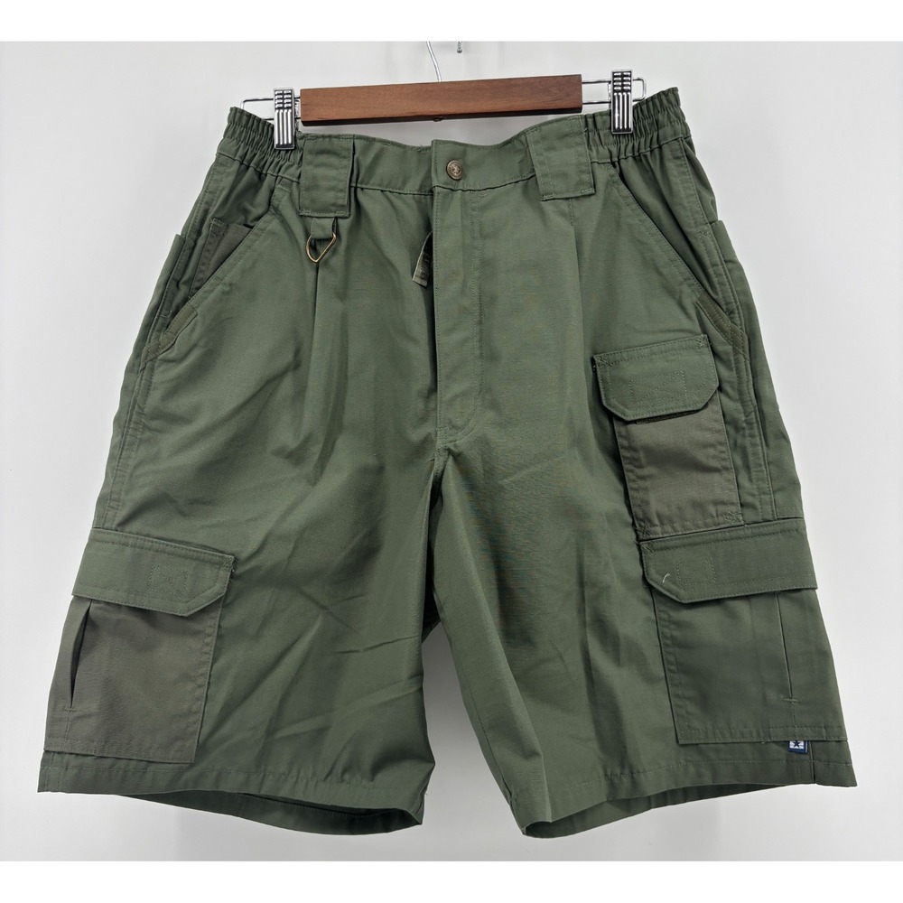 Propper Tactical Cargo Shorts Mens Olive Green Elastic Waist Pockets 34 NWOT